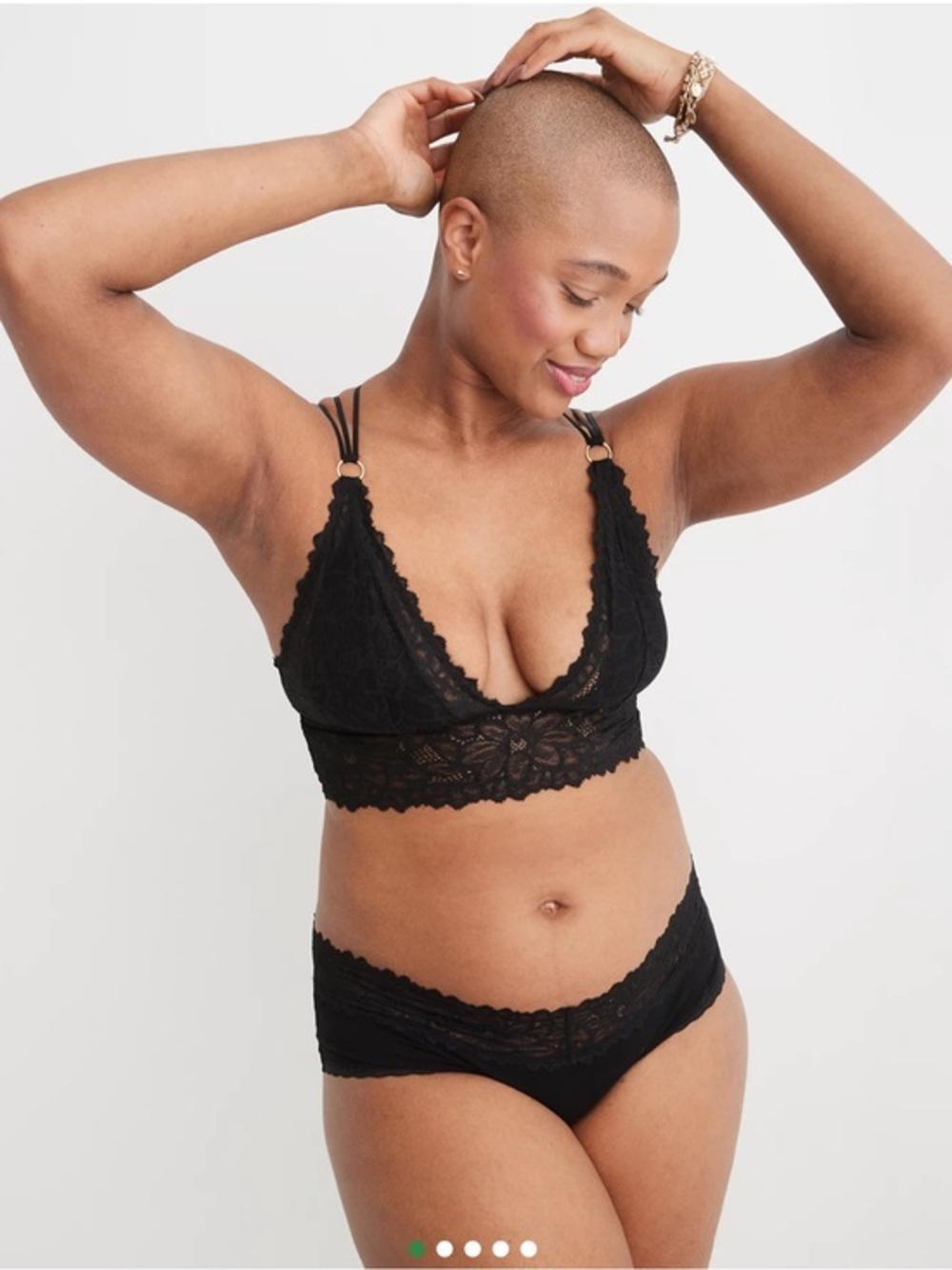NWT Aerie Floral Lace Lightly Lined Bralette Black